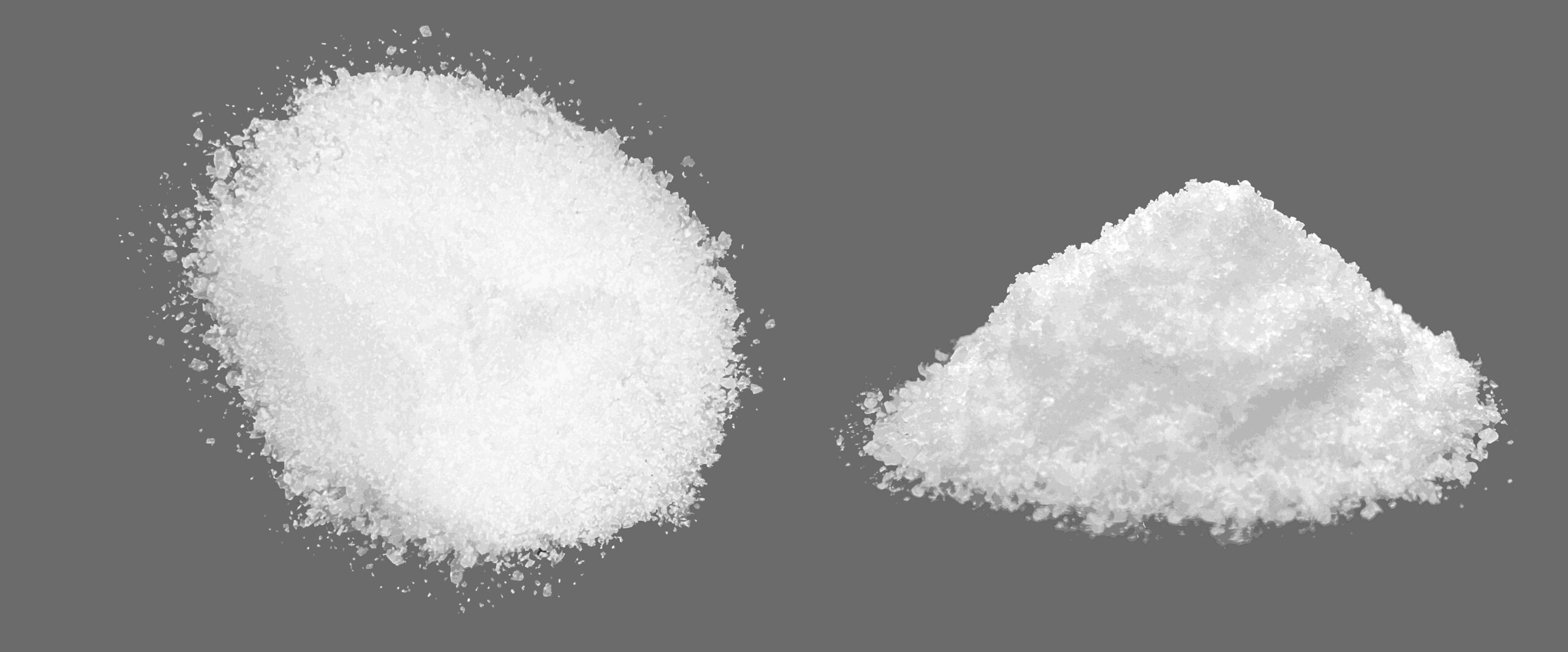 sea salt piles set isolated on background